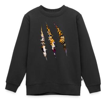Leopard - Kinder Premium Organic Sweatshirt - Schwarz - Vorne - AI Model Kid Female (0cm)