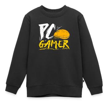Joueur PC, joueur de bureau - Sweat Premium enfant bio - noir - Devant - AI Model Kid Female (0cm)