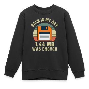 Cadeau rétro de disquette de programmeur - Sweat Premium enfant bio - noir - Devant - AI Model Kid Female (0cm)