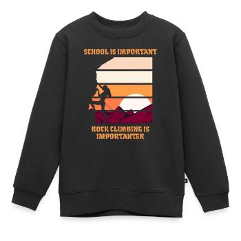 Lustiges Klettern Felsklettern - Kinder Premium Organic Sweatshirt - Schwarz - Vorne - AI Model Kid Female (0cm)
