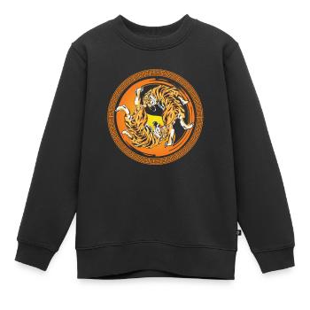 Tigre Yin Yang Harmony Méditation Chine Yoga Cadeau - Sweat Premium enfant bio - noir - Devant - AI Model Kid Female (0cm)