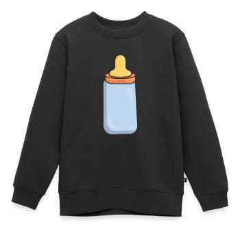 Biberon de lait - Sweat Premium enfant bio - noir - Devant - AI Model Kid Female (0cm)