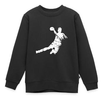 Handball - Kinder Premium Organic Sweatshirt - Schwarz - Vorne - AI Model Kid Female (0cm)