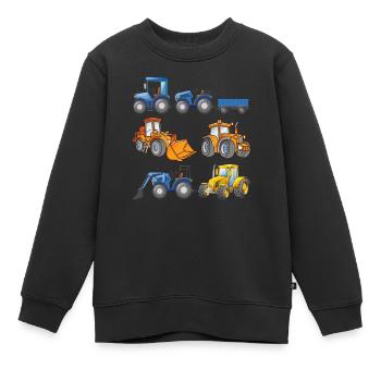 Cooles Kinder Landmaschinen Bagger Design Geschenk - Kinder Premium Organic Sweatshirt - Schwarz - Vorne - AI Model Kid Female (0cm)