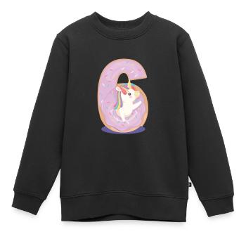 Einhorn im Donut Tochter 6 Jahre alt - Kinder Premium Organic Sweatshirt - Schwarz - Vorne - AI Model Kid Female (0cm)