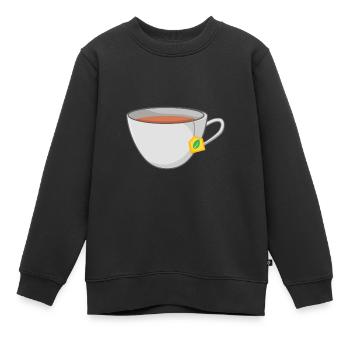 thé - Sweat Premium enfant bio - noir - Devant - AI Model Kid Female (0cm)