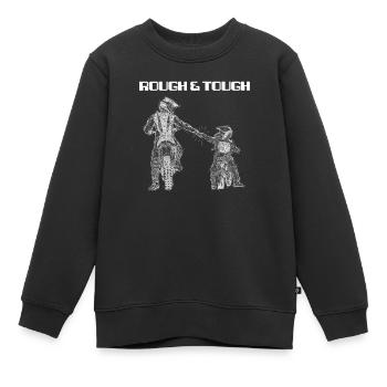 Motocross Vater und Sohn Hart und Taff Skizze - Kinder Premium Organic Sweatshirt - Schwarz - Vorne - AI Model Kid Female (0cm)