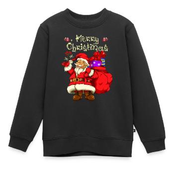 Père Noël sapin de Noël veille de Noël - Sweat Premium enfant bio - noir - Devant - AI Model Kid Female (0cm)