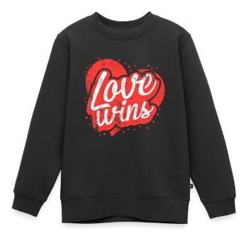L'amour gagne - Sweat Premium enfant bio - noir - Devant - AI Model Kid Female (0cm)