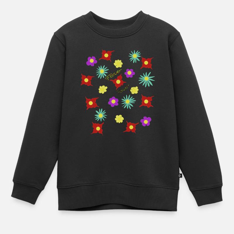 Flower Power Fleur modèle - Sweat Premium enfant bio - noir