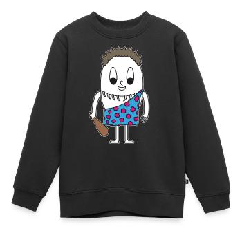 Œuf de l’âge de pierre - Sweat Premium enfant bio - noir - Devant - AI Model Kid Female (0cm)