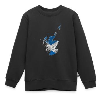 Karte Schottland Flagge vintage - Kinder Premium Organic Sweatshirt - Schwarz - Vorne - AI Model Kid Female (0cm)