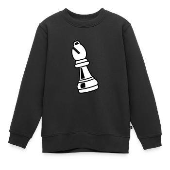 Pièce d'échecs évêque blanc - Sweat Premium enfant bio - noir - Devant - AI Model Kid Female (0cm)