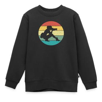 Photography Photographer Woman Retro Vintage Gift - Kinder Premium Organic Sweatshirt - Schwarz - Vorne - AI Model Kid Female (0cm)