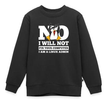 Correction de l'ordinateur Linux SysAdmin Hacker Coder Penguin - Sweat Premium enfant bio - noir - Devant - AI Model Kid Female (0cm)