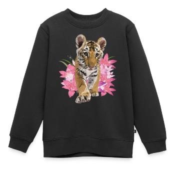 tigre du Bengale - Sweat Premium enfant bio - noir - Devant - AI Model Kid Female (0cm)