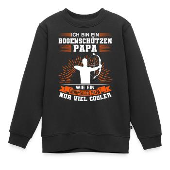 Bogenschütze Papa Bogenschießen Bogenschiessen - Kinder Premium Organic Sweatshirt - Schwarz - Vorne - AI Model Kid Female (0cm)