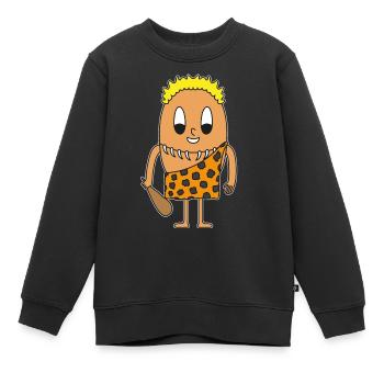 Steinzeitmann Ei - Kinder Premium Organic Sweatshirt - Schwarz - Vorne - AI Model Kid Female (0cm)