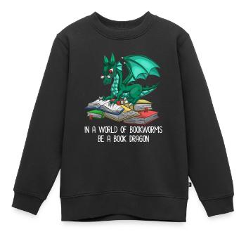 Drachen - Kinder Premium Organic Sweatshirt - Schwarz - Vorne - AI Model Kid Female (0cm)