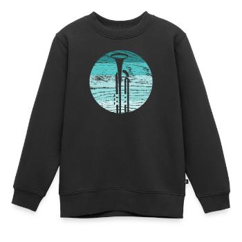 Trompette - Sweat Premium enfant bio - noir - Devant - AI Model Kid Female (0cm)