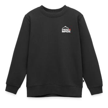 Swiss Made Schweiz CH Schweizer Swiss Switzerland - Kinder Premium Organic Sweatshirt - Schwarz - Vorne - AI Model Kid Female (0cm)