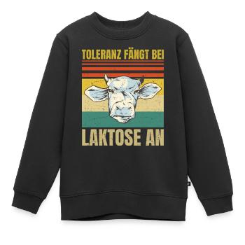 Vegan Laktoseintoleranz - Toleranz Fängt Bei - Kinder Premium Organic Sweatshirt - Schwarz - Vorne - AI Model Kid Female (0cm)