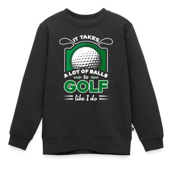 Golf Lustiger Golf - Kinder Premium Organic Sweatshirt - Schwarz - Vorne - AI Model Kid Female (0cm)