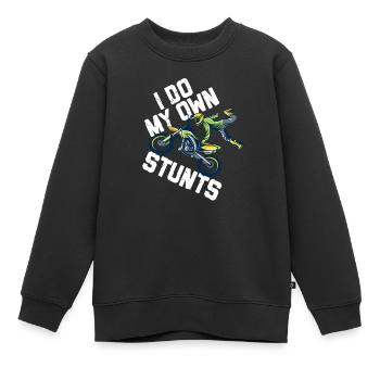 Motocross motocross enfants motocross machine - Sweat Premium enfant bio - noir - Devant - AI Model Kid Female (0cm)