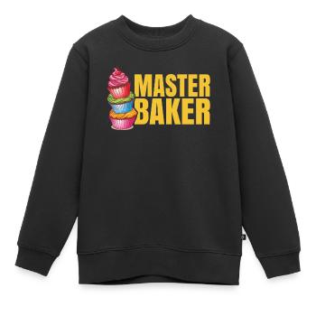 Bäckermeister - Backen Bäcker Bäckerin Cupcake - Kinder Premium Organic Sweatshirt - Schwarz - Vorne - AI Model Kid Female (0cm)