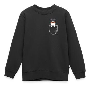 Berger australien - Sweat Premium enfant bio - noir - Devant - AI Model Kid Female (0cm)