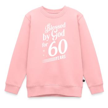 60e anniversaire - Sweat Premium enfant bio - rose - Devant - AI Model Kid Female (0cm)