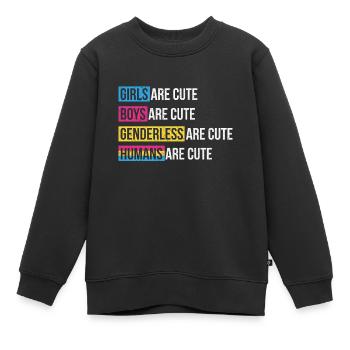Pansexuell Pride Month - Kinder Premium Organic Sweatshirt - Schwarz - Vorne - AI Model Kid Female (0cm)