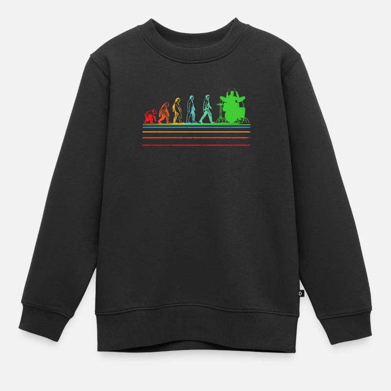 Drummer Evolution... Drummer - Kinder Premium Organic Sweatshirt - Schwarz