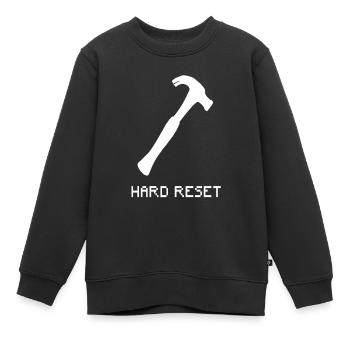 Sys Admin Hard Reset White White ITSys Admin Hard - Sweat Premium enfant bio - noir - Devant - AI Model Kid Female (0cm)