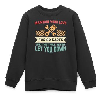Rennfahrer Kart - Kinder Premium Organic Sweatshirt - Schwarz - Vorne - AI Model Kid Female (0cm)