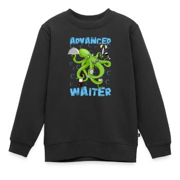 Dictons drôles pour serveur, serveuse, serveuse - Sweat Premium enfant bio - noir - Devant - AI Model Kid Female (0cm)