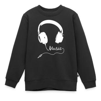 DJ Discjockey Kopfhörer Musik Rave Party Festival - Kinder Premium Organic Sweatshirt - Schwarz - Vorne - AI Model Kid Female (0cm)