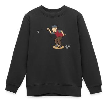 Franzose spielt Petanque für einen Petanque - Kinder Premium Organic Sweatshirt - Schwarz - Vorne - AI Model Kid Female (0cm)