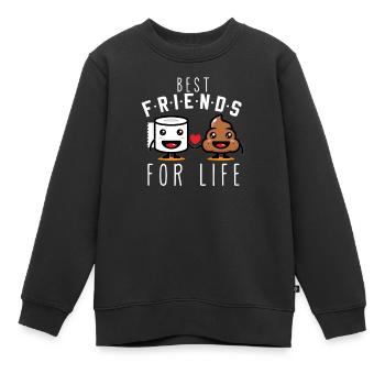 Toilet paper poop toilet poop gift - Kids Premium Organic Sweatshirt - black - Front - AI Model Kid Female (0cm)