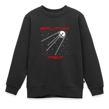 Sputnik UDSSR Sowjetunion Geschenkidee - Kinder Premium Organic Sweatshirt - Schwarz - Vorne - AI Model Kid Female (0cm)