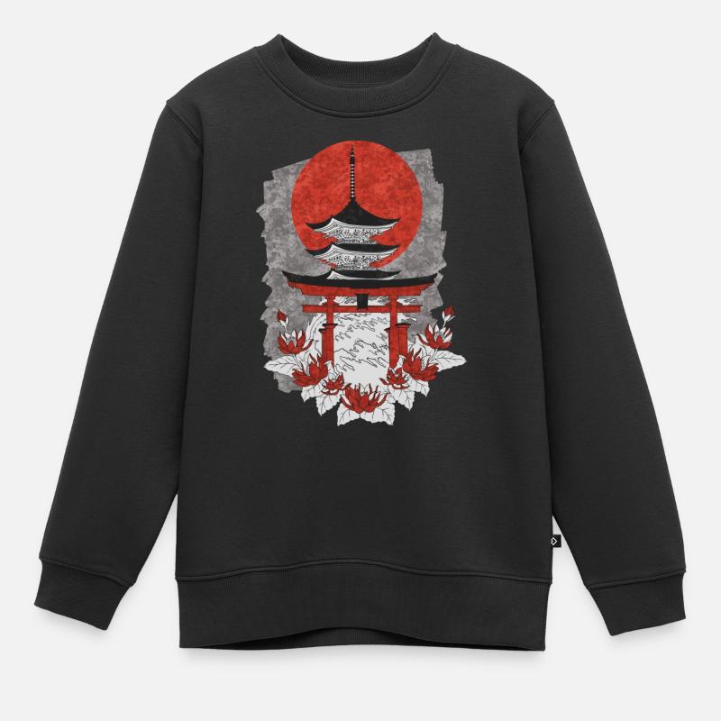 Château japonais - Sweat Premium enfant bio - noir