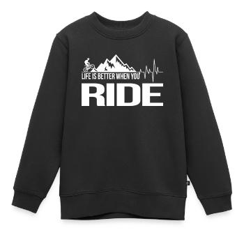 Bike Downhill MTB Mountainbike Outfit Enduro - Kinder Premium Organic Sweatshirt - Schwarz - Vorne - AI Model Kid Female (0cm)