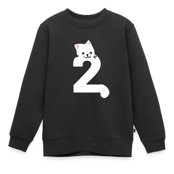two years old cat I am two - Kids Premium Organic Sweatshirt - black - Front - AI Model Kid Female (0cm)