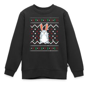 Hase Ugly Christmas - Kinder Premium Organic Sweatshirt - Schwarz - Vorne - AI Model Kid Female (0cm)