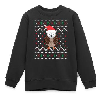 Eule Ugly Christmas - Kinder Premium Organic Sweatshirt - Schwarz - Vorne - AI Model Kid Female (0cm)
