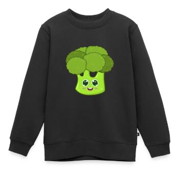 Brokkoli - Kinder Premium Organic Sweatshirt - Schwarz - Vorne - AI Model Kid Female (0cm)
