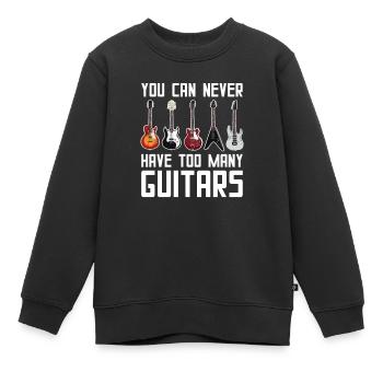 Gitarre - Kinder Premium Organic Sweatshirt - Schwarz - Vorne - AI Model Kid Female (0cm)