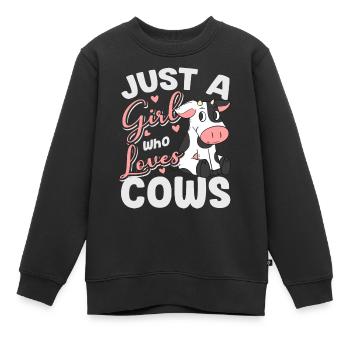 Kuh Malen Cow Rind Käkbchen Bäuerin Milch Nutztier - Kinder Premium Organic Sweatshirt - Schwarz - Vorne - AI Model Kid Female (0cm)