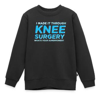 Neues Knie Knieoperation - Kinder Premium Organic Sweatshirt - Schwarz - Vorne - AI Model Kid Female (0cm)