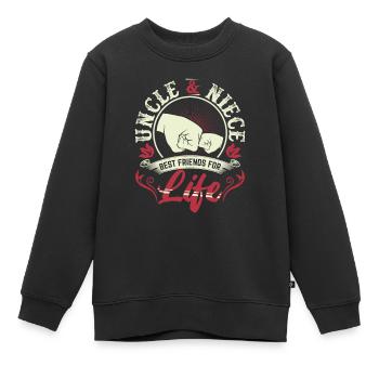 Oncle nièce drôle de cadeau anniversaire B-day - Sweat Premium enfant bio - noir - Devant - AI Model Kid Female (0cm)
